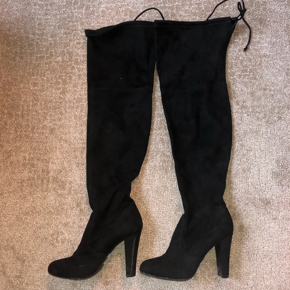 over the knee black boots